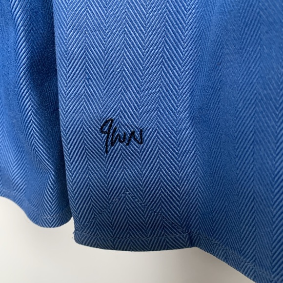 John W. Nordstrom Blue Herringbone Pattern Dress Shirt, Size 17-37 - Picture 11 of 12